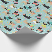 Pug Birthday Party Celebration Cadeaupapier (Hoek)