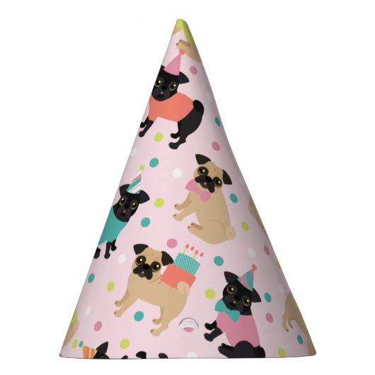 Pug Birthday Party Celebration Feesthoedjes (Rechts)