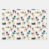 Pug Birthday Party Celebration Inpakpapier Vel (Voorkant)