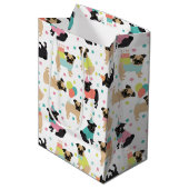 Pug Birthday Party Celebration Medium Cadeauzakje (Voorkant Gekanteld)