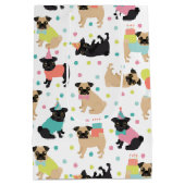 Pug Birthday Party Celebration Medium Cadeauzakje (Achterkant)