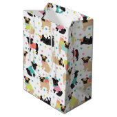 Pug Birthday Party Celebration Medium Cadeauzakje (Achterkant Gekanteld)