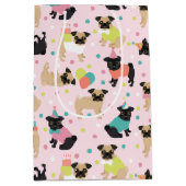 Pug Birthday Party Celebration Medium Cadeauzakje (Voorkant)