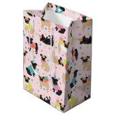 Pug Birthday Party Celebration Medium Cadeauzakje (Achterkant Gekanteld)