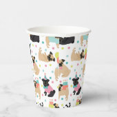 Pug Birthday Party Celebration Papieren Bekers (Rechts)
