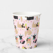 Pug Birthday Party Celebration Papieren Bekers (Rechts)