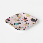 Pug Birthday Party Celebration Papieren Bordje (Gebogen)