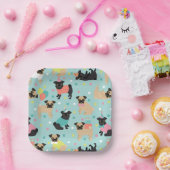 Pug Birthday Party Celebration Papieren Bordje (Feest)