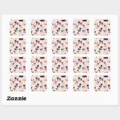 Pug Birthday Party Celebration Vierkante Sticker (Vel)