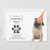 Pug Birthday PAWTY Kaart (Voorkant)