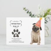 Pug Birthday PAWTY Kaart (Staand voorkant)