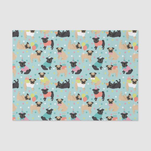 Pug Birthday Tissue Paper Tissuepapier