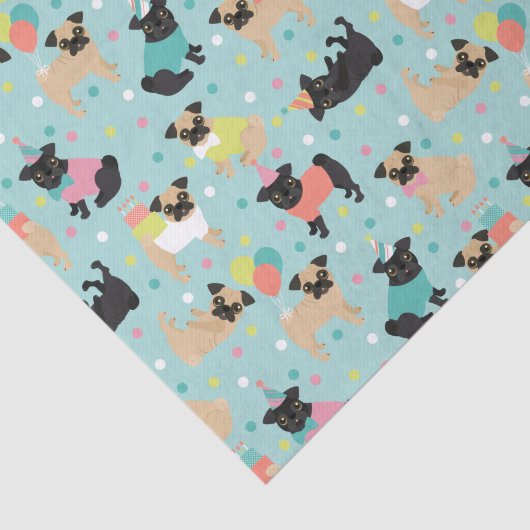 Pug Birthday Tissue Paper Tissuepapier (Detail)