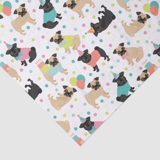Pug Birthday Tissuepapier (Detail)