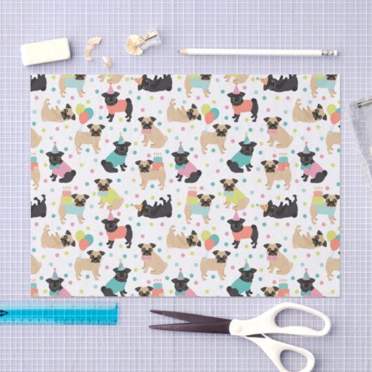 Pug Birthday Tissuepapier (Craft)