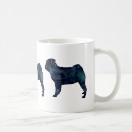 Pug black waterverf silhouet koffiemok