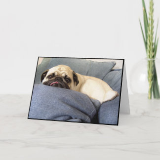 Pug Blauw (Wenskaart) Kaart