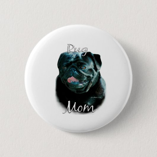 Pug (blk) Mam 2 Ronde Button 5,7 Cm (Voorkant)