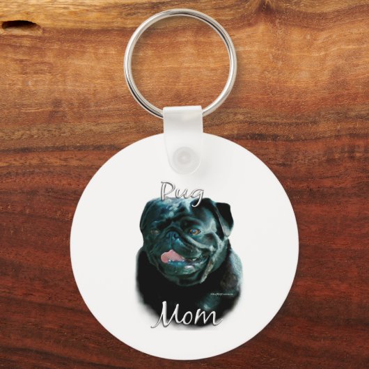 Pug (blk) Mam 2 Sleutelhanger (Voorkant)
