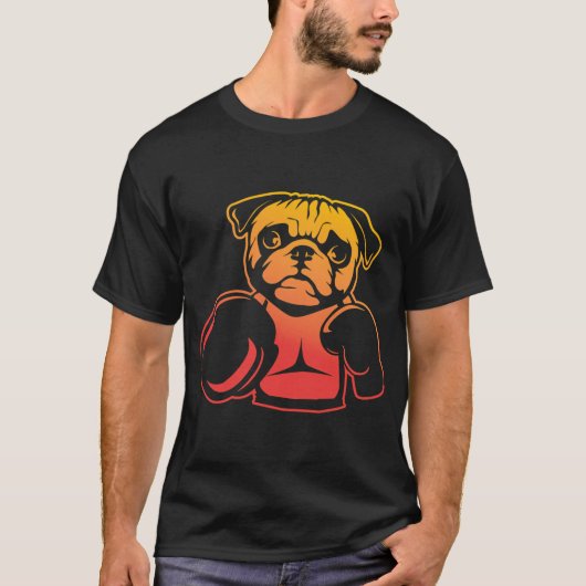 pug, boksen, boks handschoenen idee t-shirt (Voorkant)