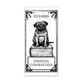 Pug Bookplate Rubberstempel (Afrduk)
