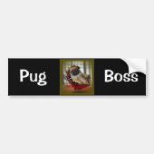 Pug Boss Bumpersticker (Voorkant)