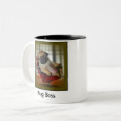 Pug Boss Tweekleurige Koffiemok (Voorkant links)