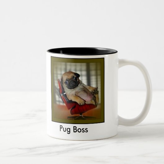 Pug Boss Tweekleurige Koffiemok (Rechts)