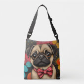 Pug Bow-Tied Heartbreak Crossbody Tas (Voorkant)