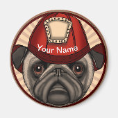 Pug Brandweermagneet Magneet (Voorkant)