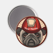 Pug brandweerman magneet (Voorkant / Achterkant)