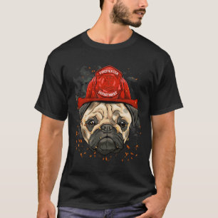 Pug brandweerman Pug hondliefhebber essentieel 17 T-shirt