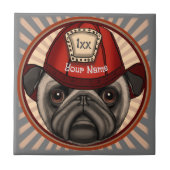 Pug brandweerman Tegel Tegeltje (Voorkant)
