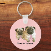 Pug Breast Cancer Sleutelhanger (Voorkant)