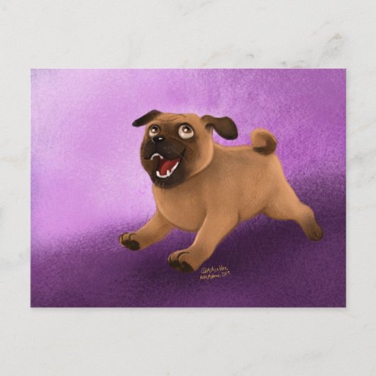 Pug Briefkaart (Voorkant)