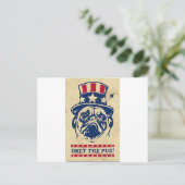 Pug Briefkaart (Staand voorkant)