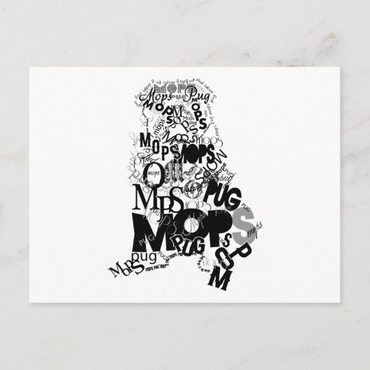 Pug Briefkaart (Voorkant)