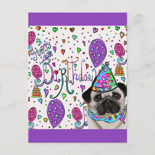 Pug Briefkaart (Voorkant)