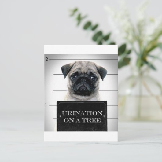 Pug Briefkaart (Staand voorkant)