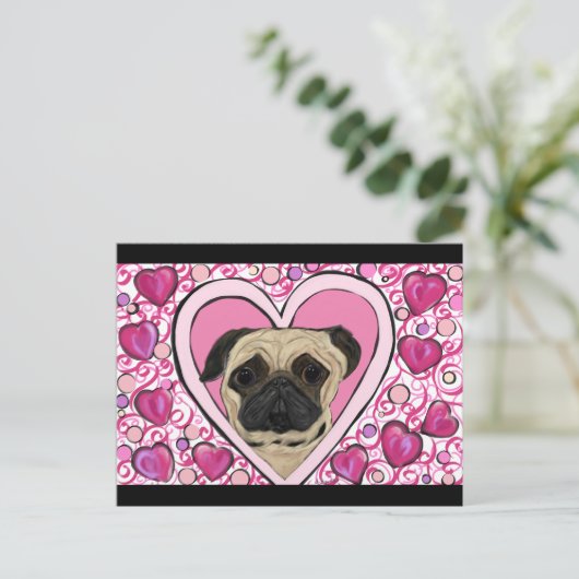 Pug Briefkaart (Staand voorkant)