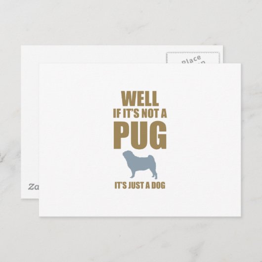 Pug Briefkaart (Voorkant / Achterkant)