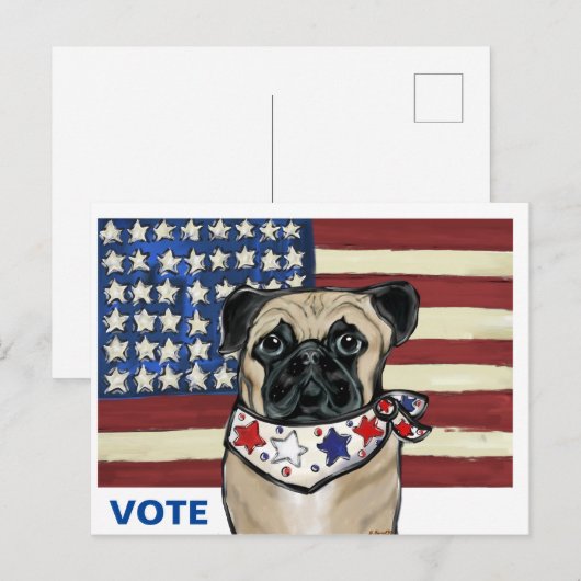 PUG BRIEFKAART (Voorkant / Achterkant)