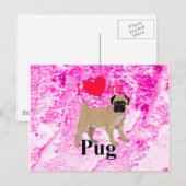Pug Briefkaart (Voorkant / Achterkant)