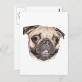 Pug Briefkaart (Voorkant / Achterkant)