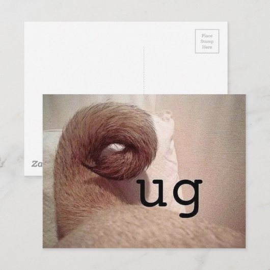 Pug Briefkaart (Voorkant / Achterkant)