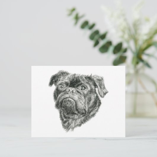 Pug Briefkaart (Staand voorkant)
