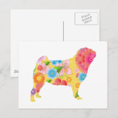 Pug Briefkaart (Voorkant / Achterkant)