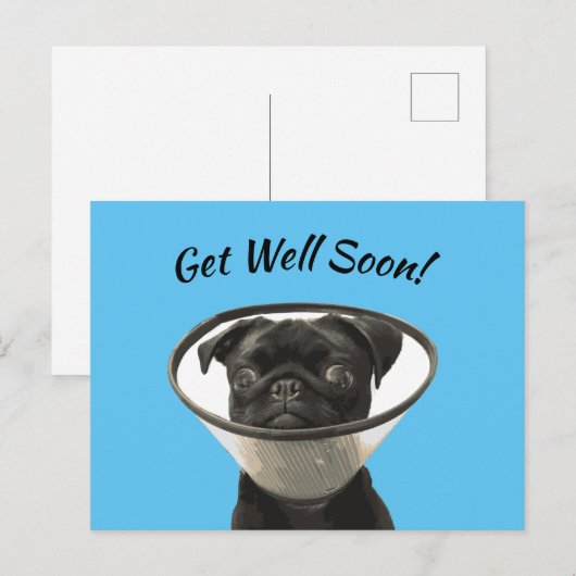 Pug Briefkaart (Voorkant / Achterkant)