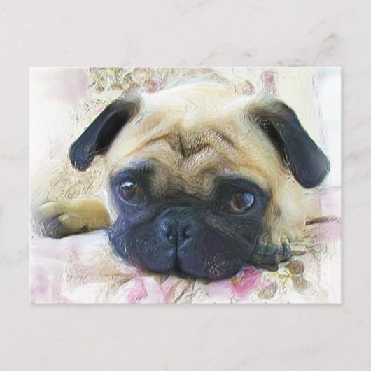 Pug Briefkaart (Voorkant)