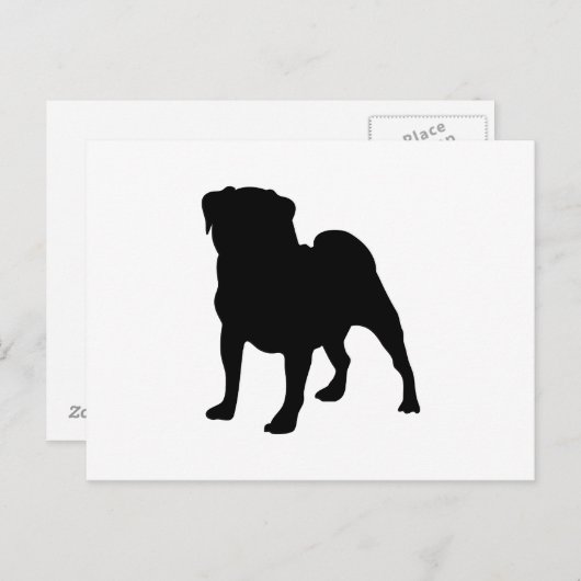 Pug Briefkaart (Voorkant / Achterkant)